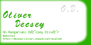 oliver decsey business card